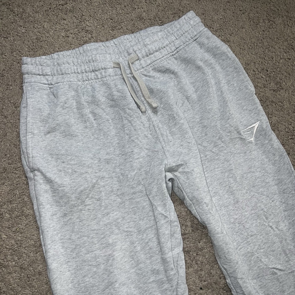 Gymshark Crest Joggers Mens S Gray Marl Slim Fit Sweatpants